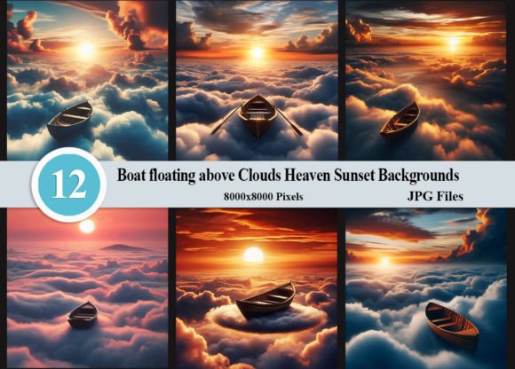 Download Boat Floating Above Clouds Heaven Sunset - Sun Collection