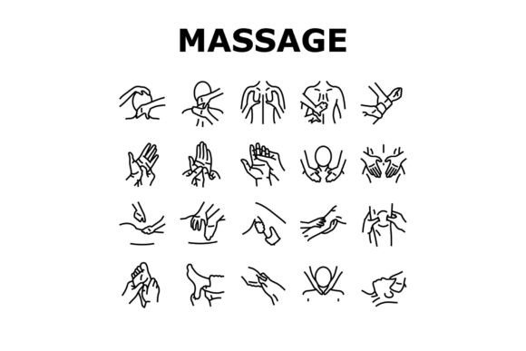 Download Massage Therapy Relaxation Icons Set - Premium Resources