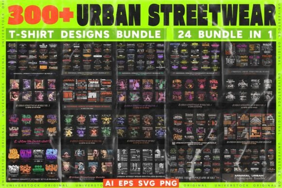 Download Urban Streetwear T-shirt Designs Bundle - Tree Collection