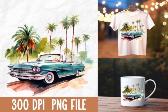 Download Retro 80s Vintage Car Beach Palm Tree - Tree Collection