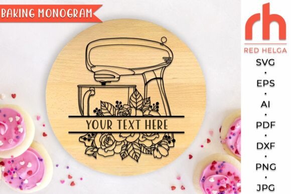 Download Floral Mixer Monogram SVG, Baking Logo - Baking logo Collection