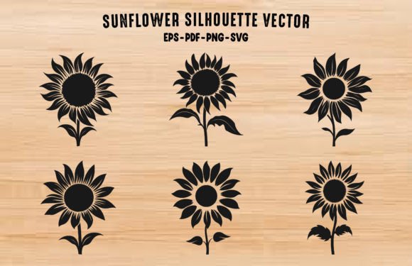 Download Sunflower Silhouette Vector Bundle - Sun Collection